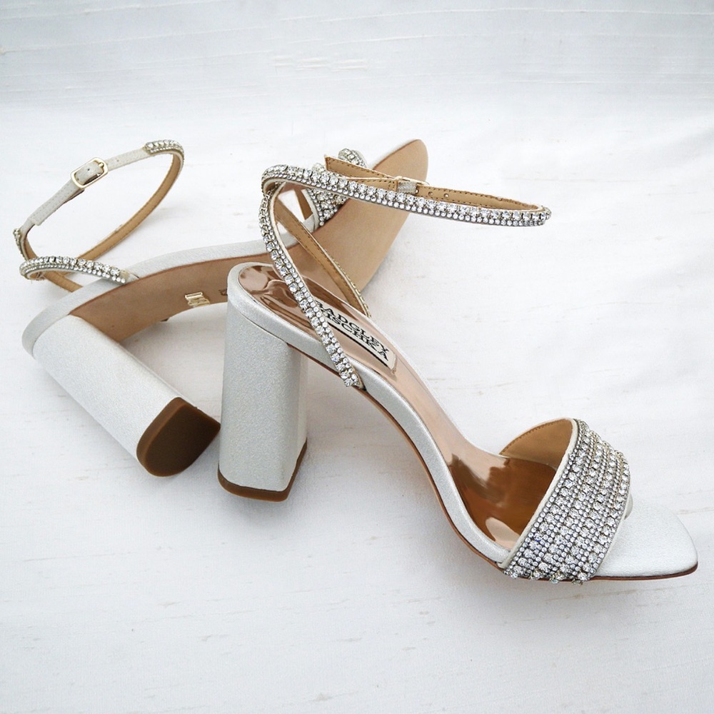 Badgley Mischka Becca, Ivory, Block Heel